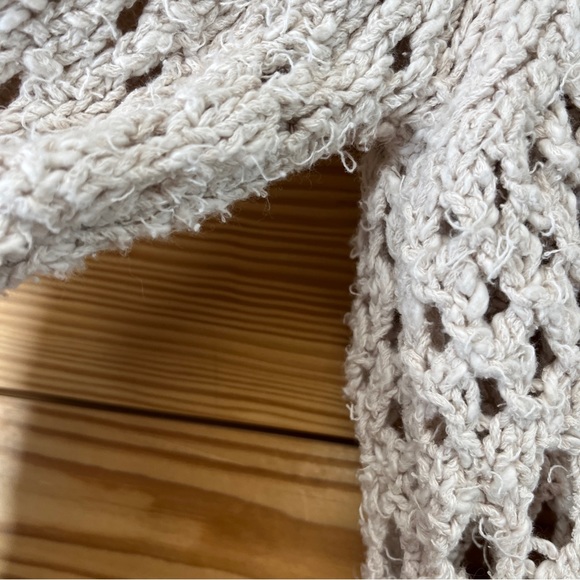 Line the Label Cardigan Sweater Duster Longline Small Cotton Ivory Festival B88 - Picture 15 of 16